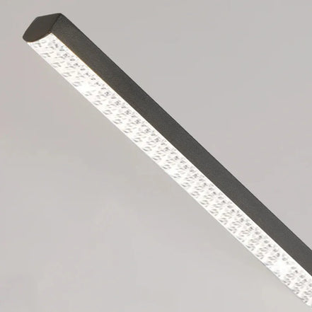 Modern LED Chandelier Featuring Minimalist Linear Panel Design 80/100cm Textured Pendant Light For Dining Rooms Bedrooms  Studie