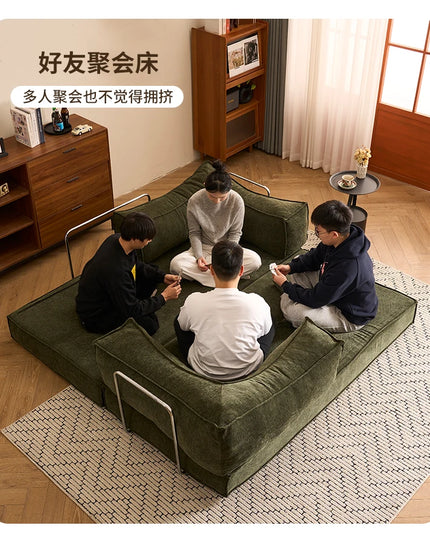 Folding Dual-use Modular Compression Sofa Bed Living Room Bedroom Home Lazy Pudding Retro Style Tatami Sofa
