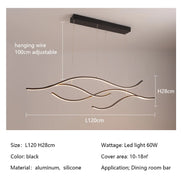 Modern Minimalist Led Chandelier Creative Personality Dining Room Bar Pendant Light Lighting Kitchen Hanging Lamp Lustre Fixture