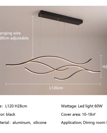 Modern Minimalist Led Chandelier Creative Personality Dining Room Bar Pendant Light Lighting Kitchen Hanging Lamp Lustre Fixture