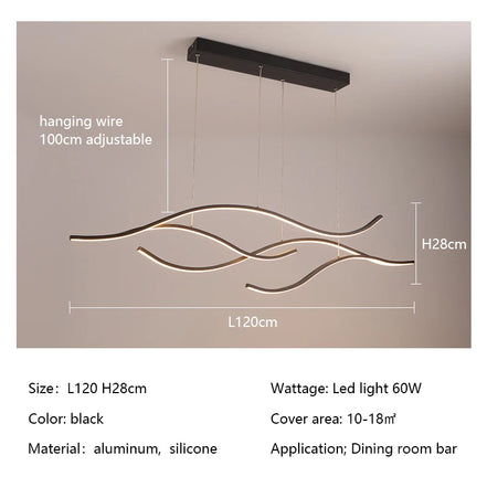 Modern Minimalist Led Chandelier Creative Personality Dining Room Bar Pendant Light Lighting Kitchen Hanging Lamp Lustre Fixture