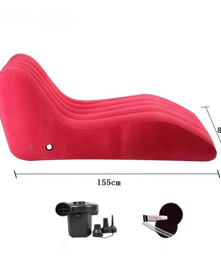 Portable S-shaped Love Position Labor-saving Sitting Inflatable Sofa Bed Yoga Chaise Lounge For Garden Bedroom Folding Furniture