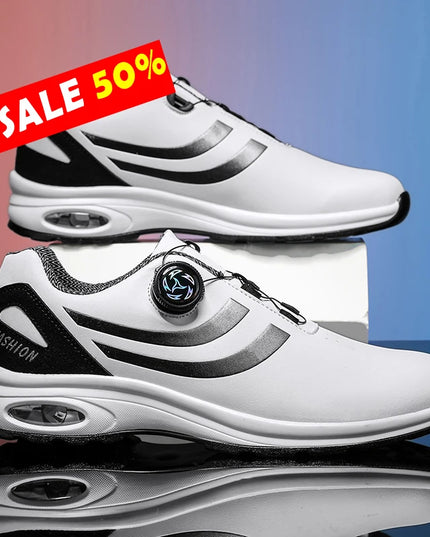 Golf Shoes Air Cushion Men Sports Running Driving Shoes Breathable Lightweight Comfortable Athletic Nonskid Rotating Sneakers