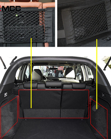 Car Back Rear Trunk Bag Organizer Mesh Net Auto Seat Back Storage Bag Pocket Universal Car Stowing Tidying Elastic String Net