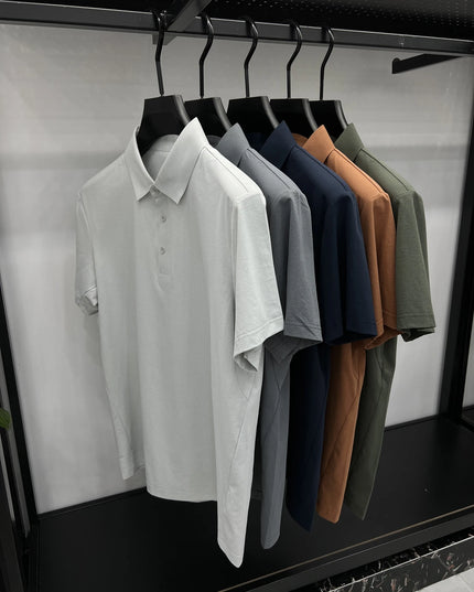 Top Brand Quality Mesh Fabric Sports Polo Shirt -Men's Wrinkle-resistant Breathable Ultra-stretch Golf Shirt Top and Tees