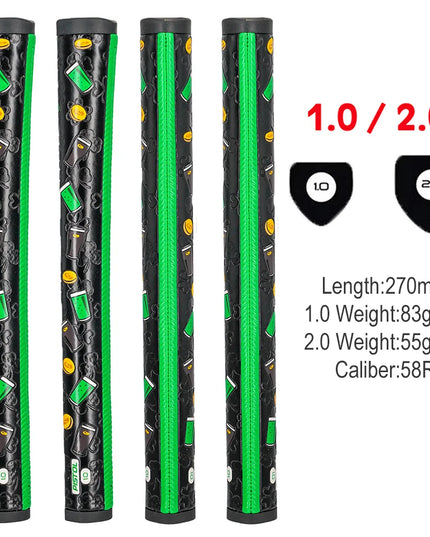 Golf Putter Grip GT 1.0/2.0 Textured Comfort Design for Superior Control, Anti-Slip Pattern Polyurethane Durable Grips