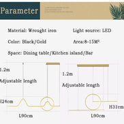 Modern LED Ceiling Chandelier Dining Table Indoor Lighting Chandeliers Kitchen Pendant Light Living Room Decoration Hanging Lamp