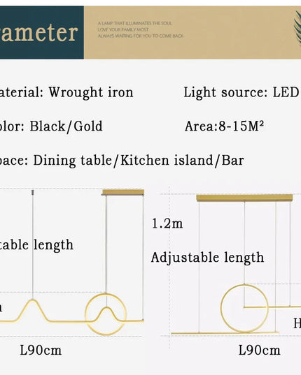 Modern LED Ceiling Chandelier Dining Table Indoor Lighting Chandeliers Kitchen Pendant Light Living Room Decoration Hanging Lamp