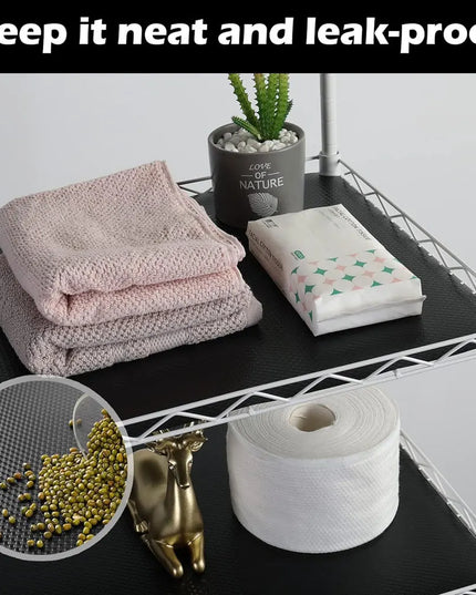 1PC Kitchen Shelf Liner - Non-Slip Waterproof Drawer Mat, Washable Oilproof Cabinet Pad, Non-Adhesive Black