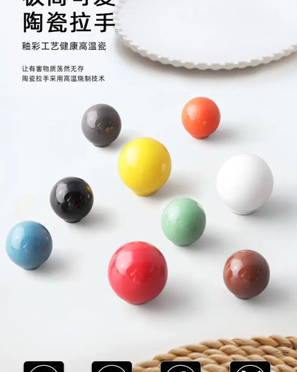 Handles Drawer Cabinet Furniture Kitchen Handles for Cabinet Knob Door Drawer Knob Colour Ceramics Rotundity Single Hole