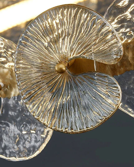 Modern LED Chandelier Lamp For Living Room Bedroom Dining Kitchen Ceiling Lights Ring Glass Flower Design Suspension Light