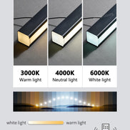 Modern LED linear chandelier for dining room office white bar pendant lights kitchen island lighting black minimalist lamp