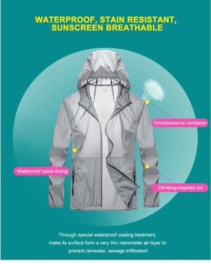 Golf Raincoat Rain Jacket Waterproof Lightweight Quick-Dry UV Sun Protection Breathable Outdoor Sports Men Women Golfing Apparel