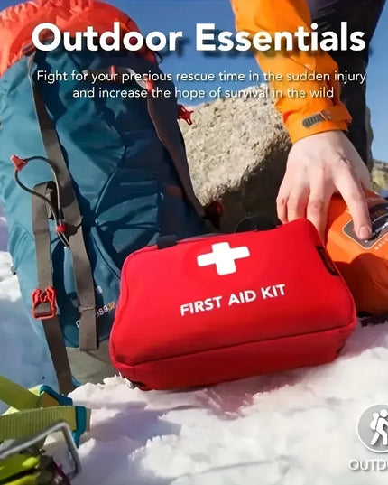 First Aid Kit - 188 pcs - for car, home, travel, camping, office or sport, fully stocked with emergency and survival essentials