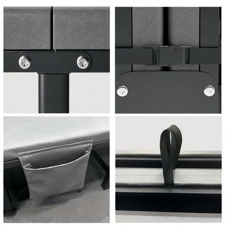 1 Dust Cover for a Folding Bed or 1 Folding Bed, Multifunctional Tech Fabric with High-Density Foam Mattress, Compact Storage Space, Single Bed, Folds into a Quarter, Easy to Assemble, with Wheels, Lightweight, Portable Iron