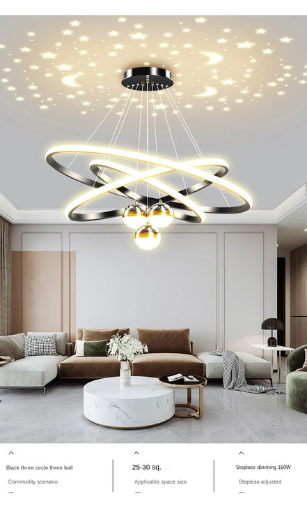 Modern led dining room chandeliers simple ring chandelier living bedroom Lights home indoor lighting decorative Pendant Lamps