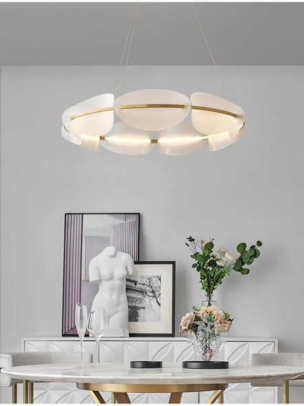 Modern leaf chandelier luxury designer Acrylic ring light Dining Room Home Bedroom Kitchen Hanging Lights Decor sofa living room