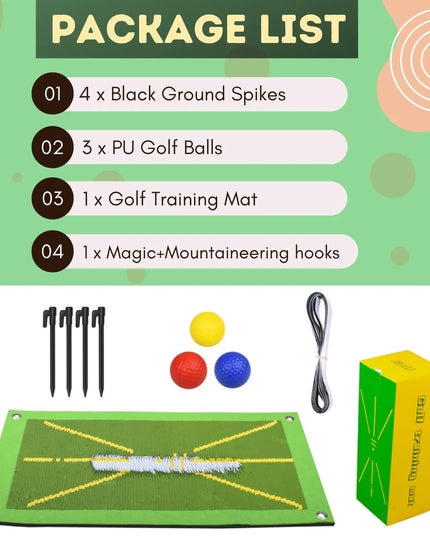 Golf Auxiliary Training Mat for Swing Correction Training Mat Hitting Direction Path Mat Practice Mat Tools Beginner Accessories