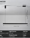 L180cm Black / Dimmable with remote