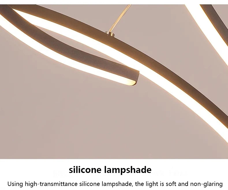 Modern Minimalist Led Chandelier Creative Personality Dining Room Bar Pendant Light Lighting Kitchen Hanging Lamp Lustre Fixture