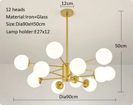 Modern Glass led Chandelier Lighting Ceiling Chandeliers Light For Dining Living Room Bedroom Kitchen Indoor Lustre Fixture Lamp