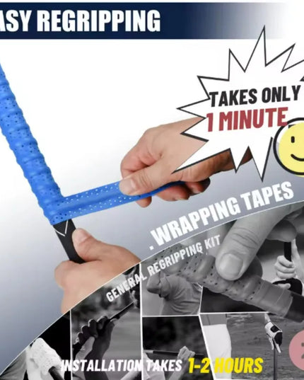 Golf Club Grip Tape Golf Grip Wrapping Tapes Non-slip Sweatproof PU Wrapping Quick Replacement Golf Club Grip Solution