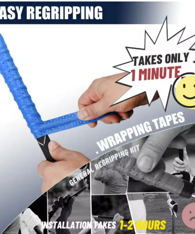 Golf Club Grip Tape Golf Grip Wrapping Tapes Non-slip Sweatproof PU Wrapping Quick Replacement Golf Club Grip Solution