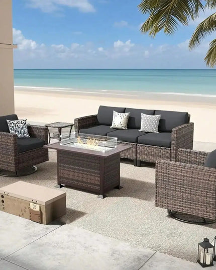 Outdoor Tropical Print Sofa Cushion Covers - Non-Slip Furniture Protectors, Replacement for Individual Seat Cushions