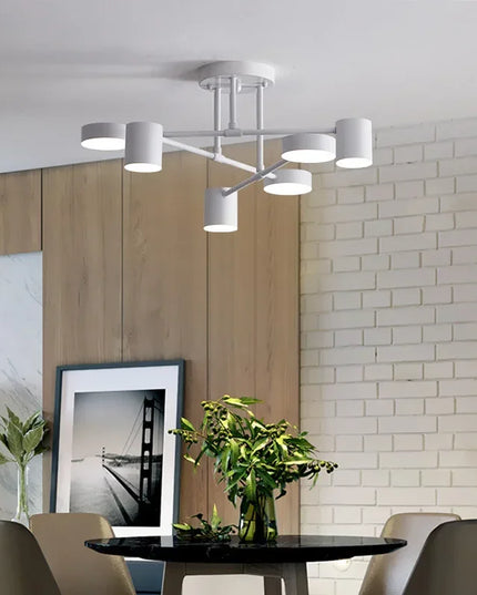 Modern LED Ceiling Chandelier White 6 Heads Hanging Lamp Light  For Ceiling Dining Living Rooms Bedroom Hall Home Decor Fixtures