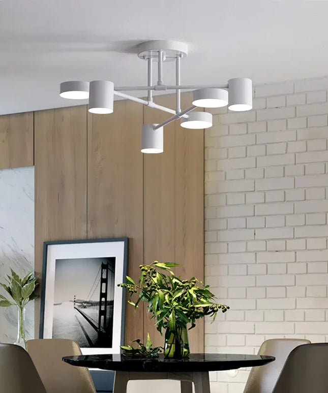 Modern LED Ceiling Chandelier White 6 Heads Hanging Lamp Light  For Ceiling Dining Living Rooms Bedroom Hall Home Decor Fixtures