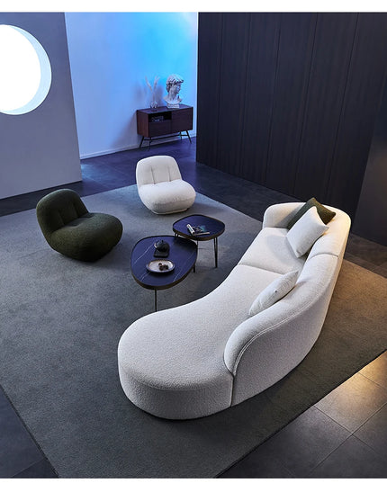 curved sofa modern minimalist living room large apartment concubine light luxuryinsWind shaped corner fabric sofa