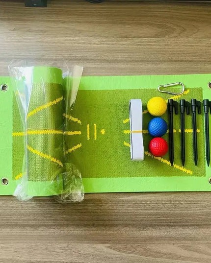 Golf Auxiliary Training Mat for Swing Correction Training Mat Hitting Direction Path Mat Practice Mat Tools Beginner Accessories