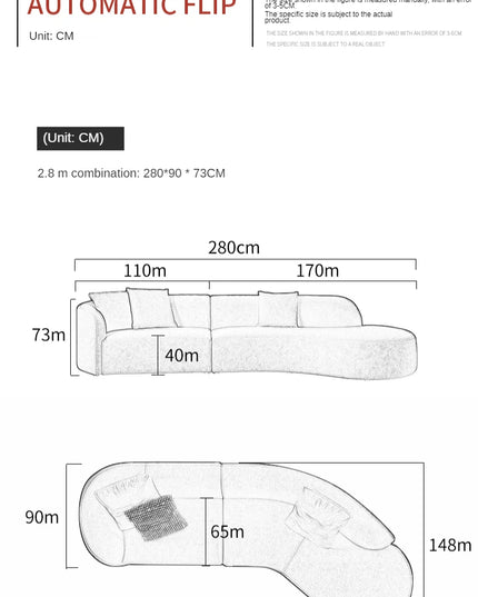 curved sofa modern minimalist living room large apartment concubine light luxuryinsWind shaped corner fabric sofa