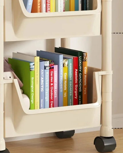 Children's Bookcases Rack Cart Home Toy Storage Reading Shelves Furniture With Wheels Removable Small Bookshelves With Wheels
