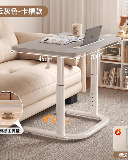 Height-adjustable Stone Study Desk Simple Movable Bedside Sofa Side Table for Balcony Bedroom Small Apartment