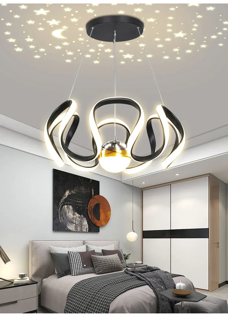 Modern Stylish Lustre LED Chandelier Art Design Pendant Light Living Kitchen Ceiling Lamps Home Room Decoration Lighting Fixture