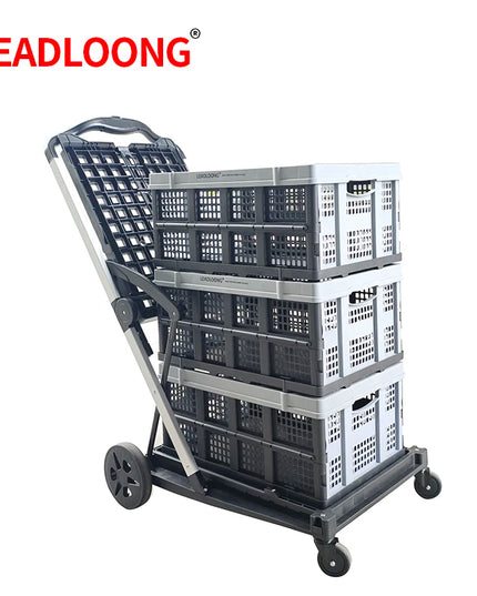 LEADLOONG Wholesale Two Tier Shopping Troller Factory Supermaket Equipment Double Desk Carts for Grocery  Store