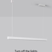 Modern LED linear chandelier for dining room office white bar pendant lights kitchen island lighting black minimalist lamp