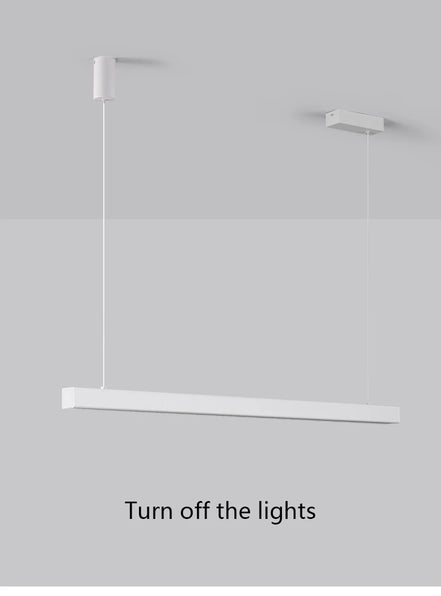 Modern LED linear chandelier for dining room office white bar pendant lights kitchen island lighting black minimalist lamp