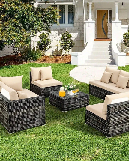 Outdoor Tropical Print Sofa Cushion Covers - Non-Slip Furniture Protectors, Replacement for Individual Seat Cushions