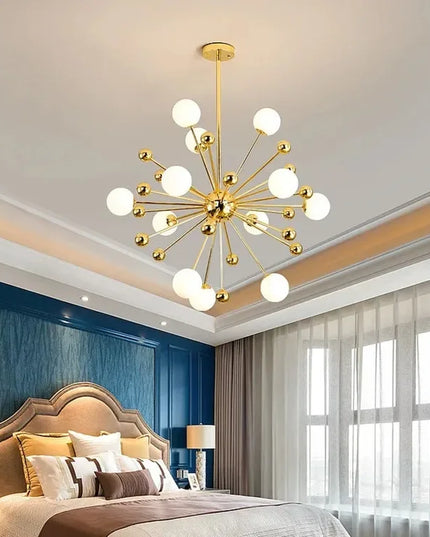 Modern Global Led Chandelier Kitchen Restaurant Living Room Pendant Lamp Organic Glass Acrylic Artificial Satellite Decor Lights