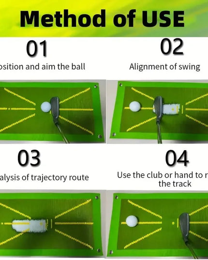 Golf Practice Mat, Indoor And Outdoor Golf Hitting Mat, Golf Training Auxiliary Mat Mat + 4 Floor Nails + 1 Hook