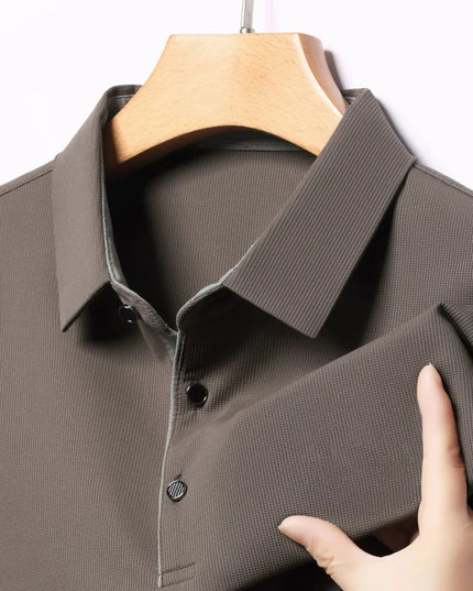 2025 new men's golf jersey summer collar, loose, elastic, quick drying and moisture absorption
