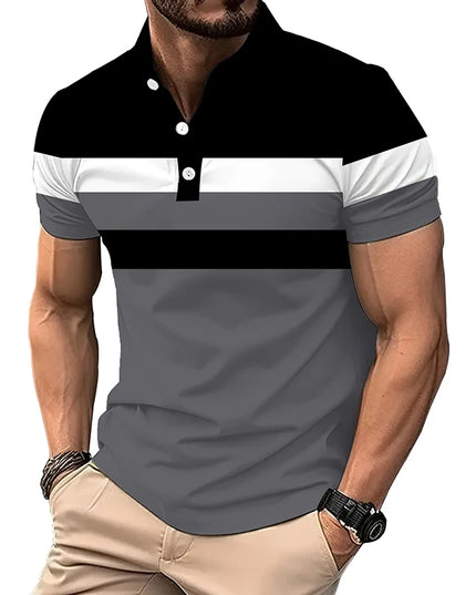 Men Clothes New Summer Slim Fit Sport Polo Shirt Men Short Sleeve Spell Color Golf Polo Shirt Men Quick Drying Polo Shirt