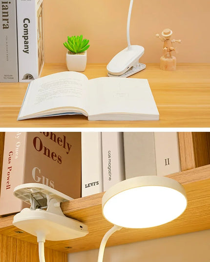 Led Table Lamp USB Rechargeable Night Light With Folding Clamp Study Stand Read Lamp Touch 3 Modes Dimming Eye Protection Light