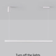 Modern LED linear chandelier for dining room office white bar pendant lights kitchen island lighting black minimalist lamp