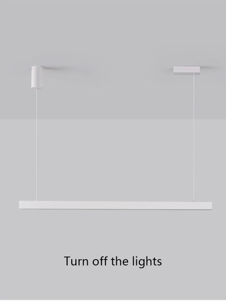 Modern LED linear chandelier for dining room office white bar pendant lights kitchen island lighting black minimalist lamp
