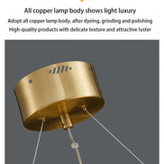 Modern LED Chandelier Lamp For Living Room Bedroom Dining Kitchen Ceiling Lights Ring Glass Flower Design Suspension Light