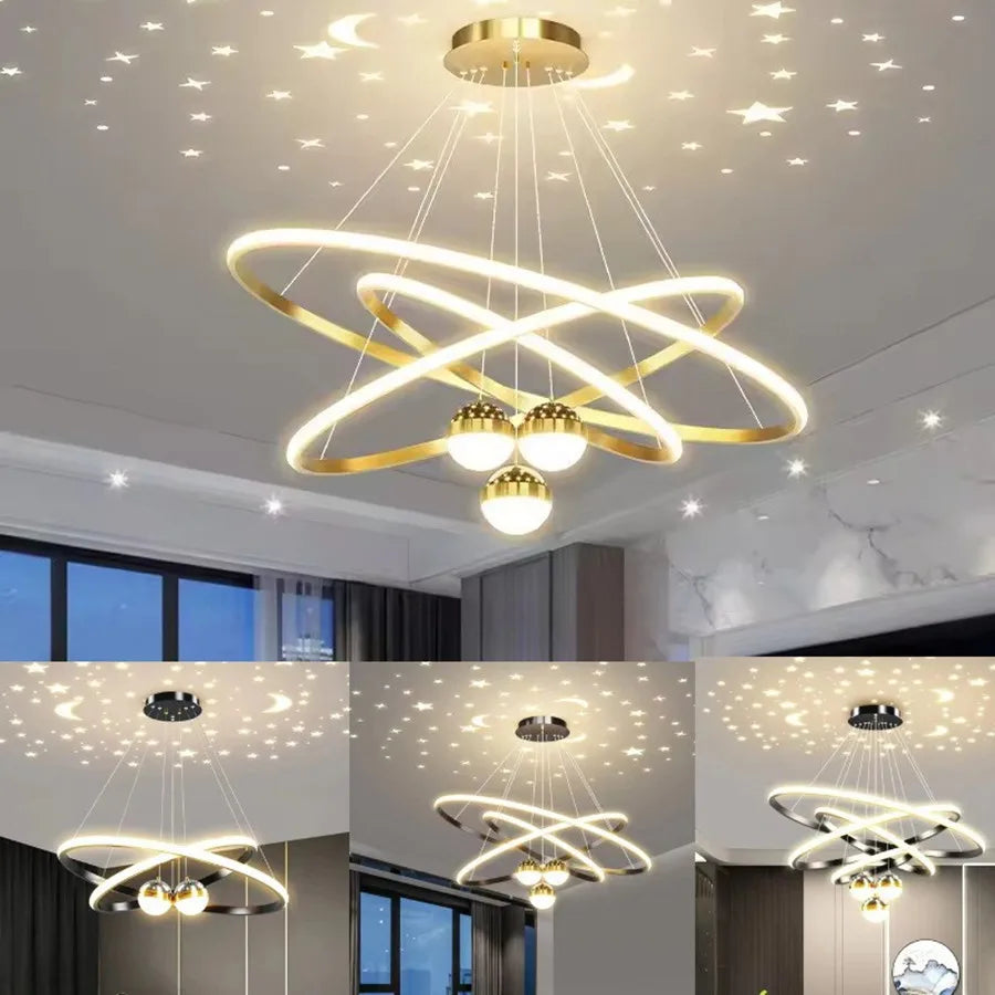 Modern led dining room chandeliers simple ring chandelier living bedroom Lights home indoor lighting decorative Pendant Lamps