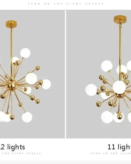 Modern Global Led Chandelier Kitchen Restaurant Living Room Pendant Lamp Organic Glass Acrylic Artificial Satellite Decor Lights